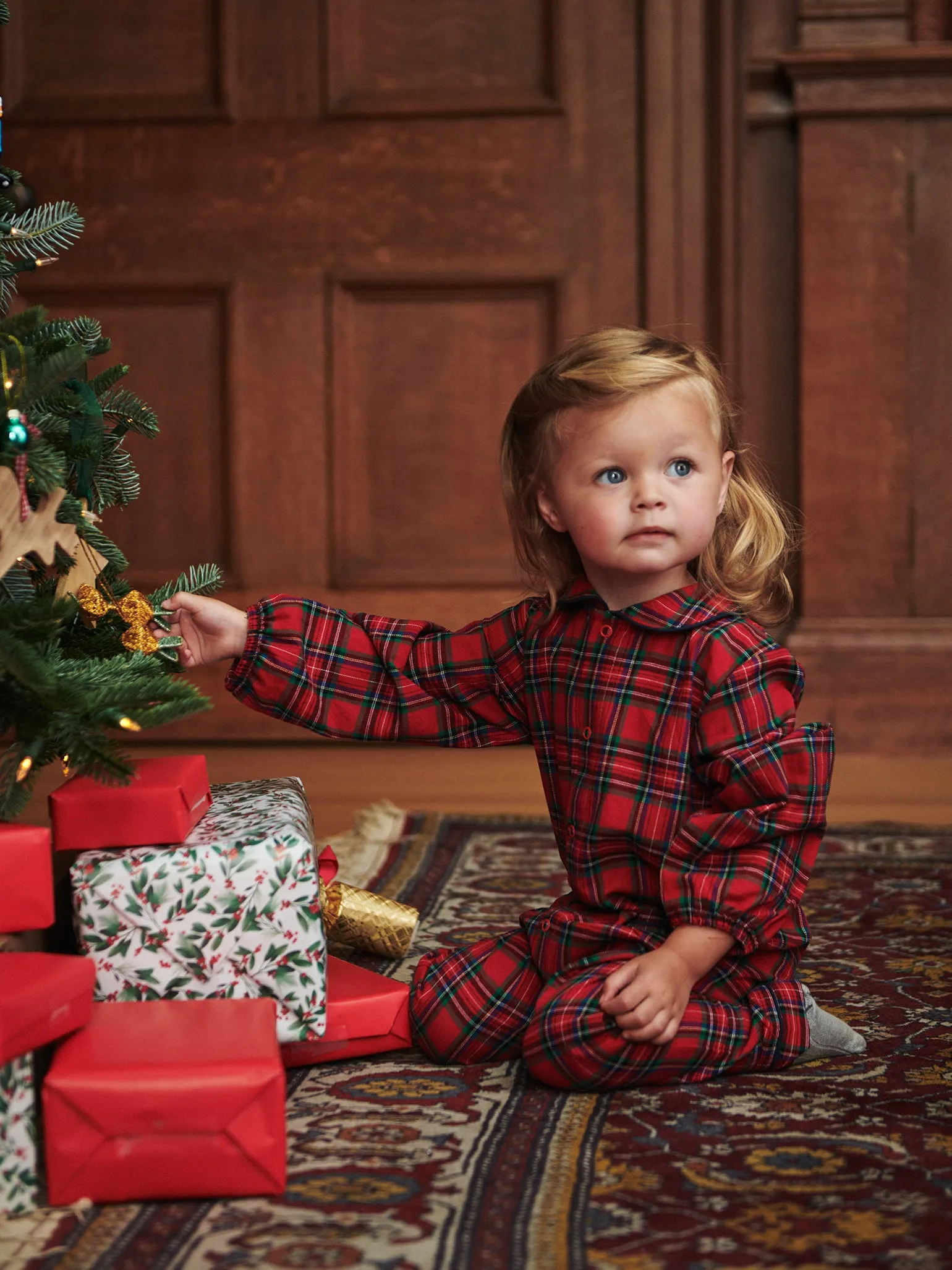 Red Tartan Navidad Baby Pyjamas