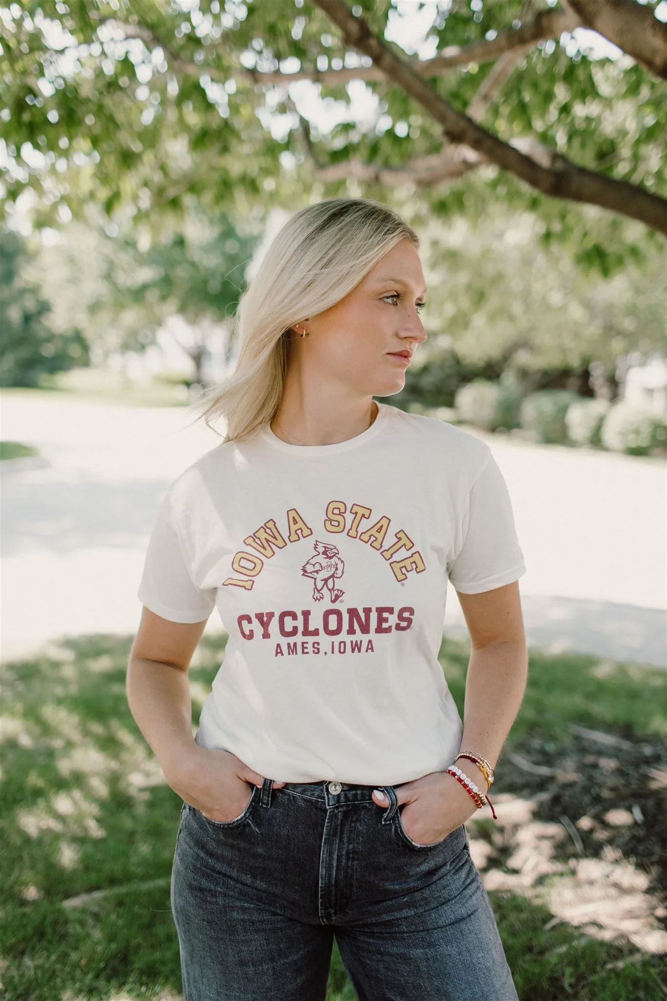 Retro Sport x Blond Genius - Iowa State Cyclones Crewneck Tee in Antique White