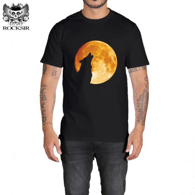 Rocksir 3d wolf t shirt mens brand Men's 3D Wolf Print t shirt Summer Short Sleeve Shirts Tops plus size Cotton Tees tops