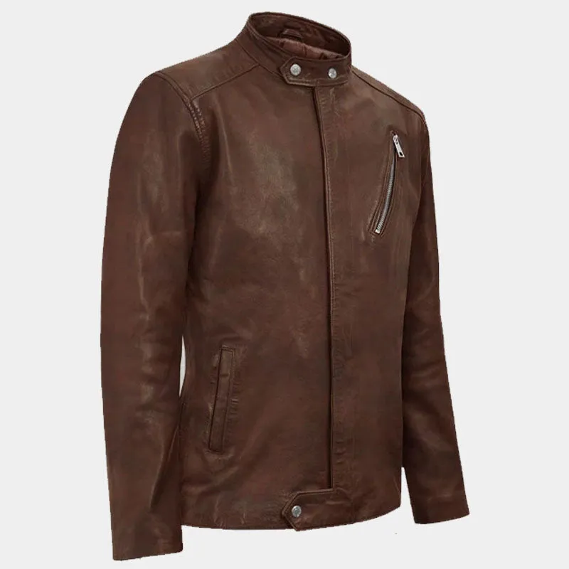 Shop Best Genuine Quality Of Moto Road Spanish Brown Boys Biker Leather Jacket