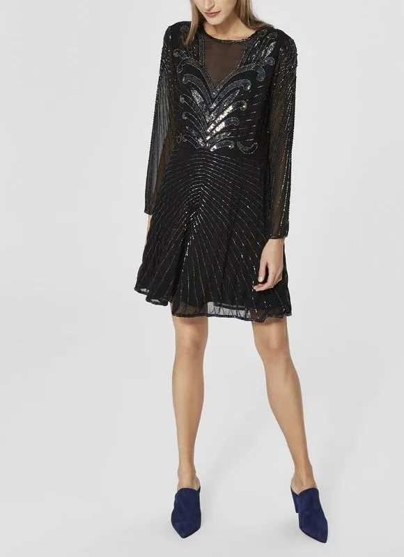 SLFJUNA BEADED DRESS | BLACK