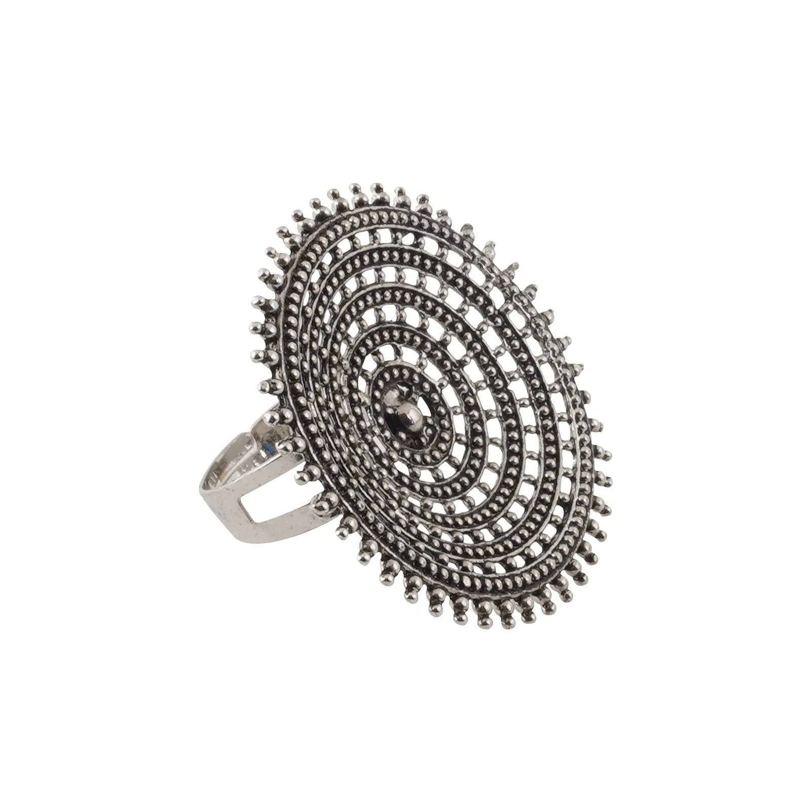 Teejh Aadhya Silver Oxidised Ring