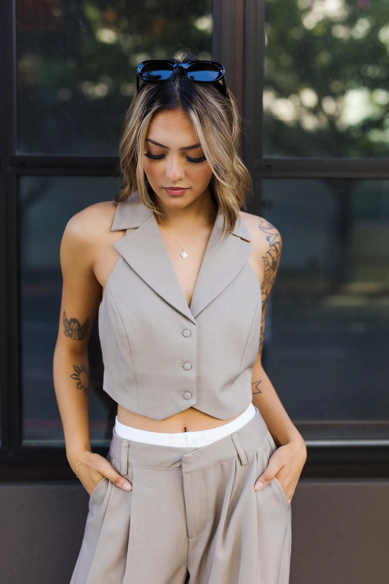 The La Vida Mocha Cropped Vest