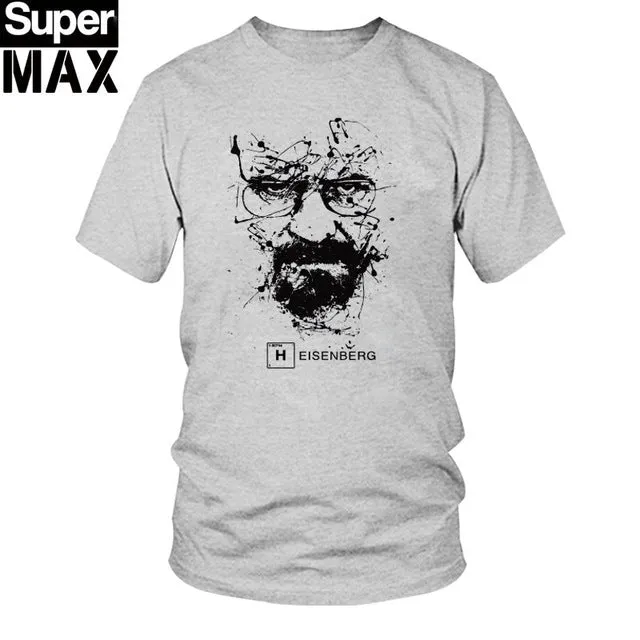 top quality COTTON short sleeve print casual men heisenberg breaking bad print T shirt T01