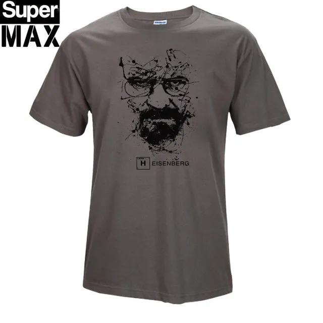 top quality COTTON short sleeve print casual men heisenberg breaking bad print T shirt T01