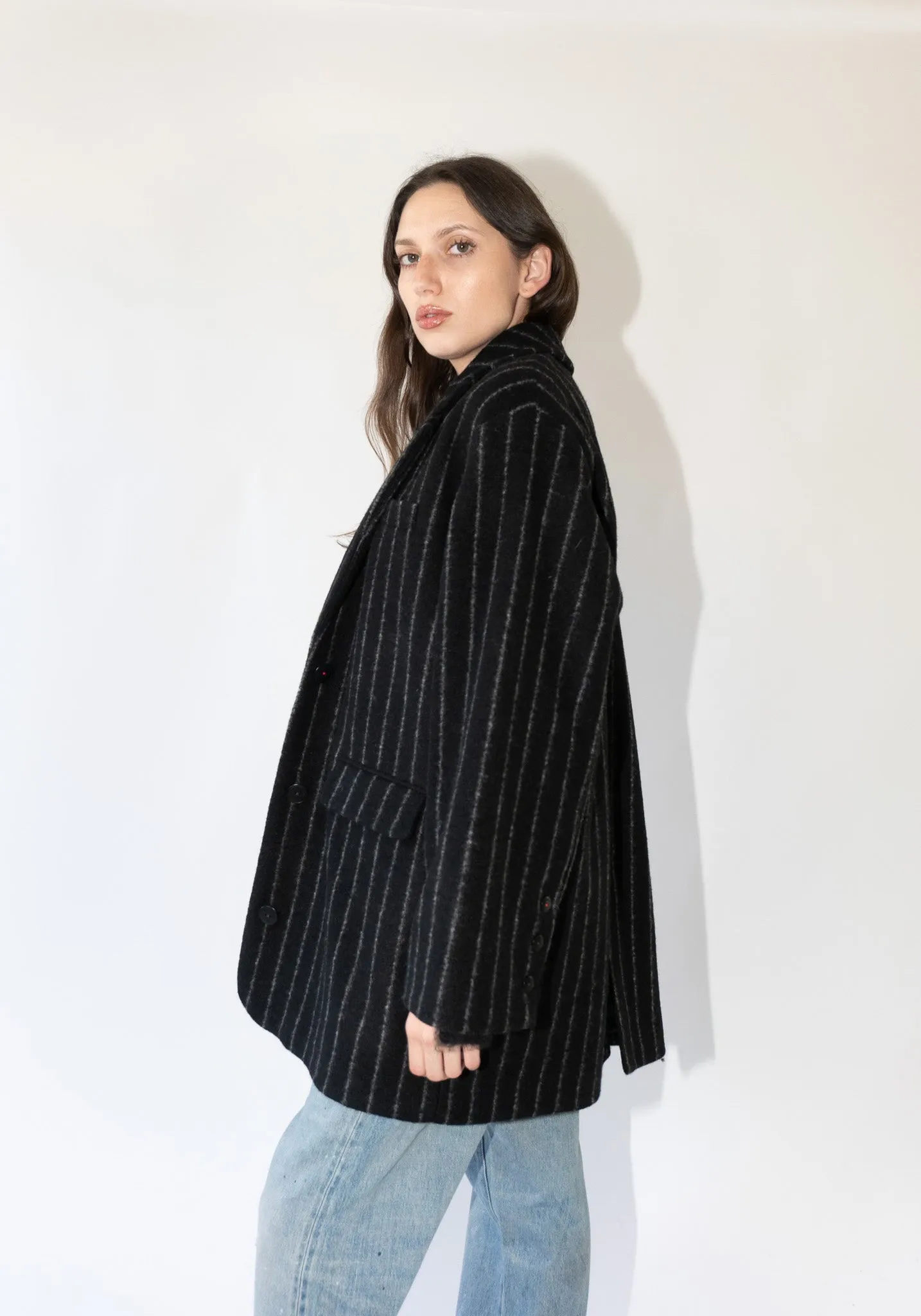 Virgin Wool Striped Jacket in Striped