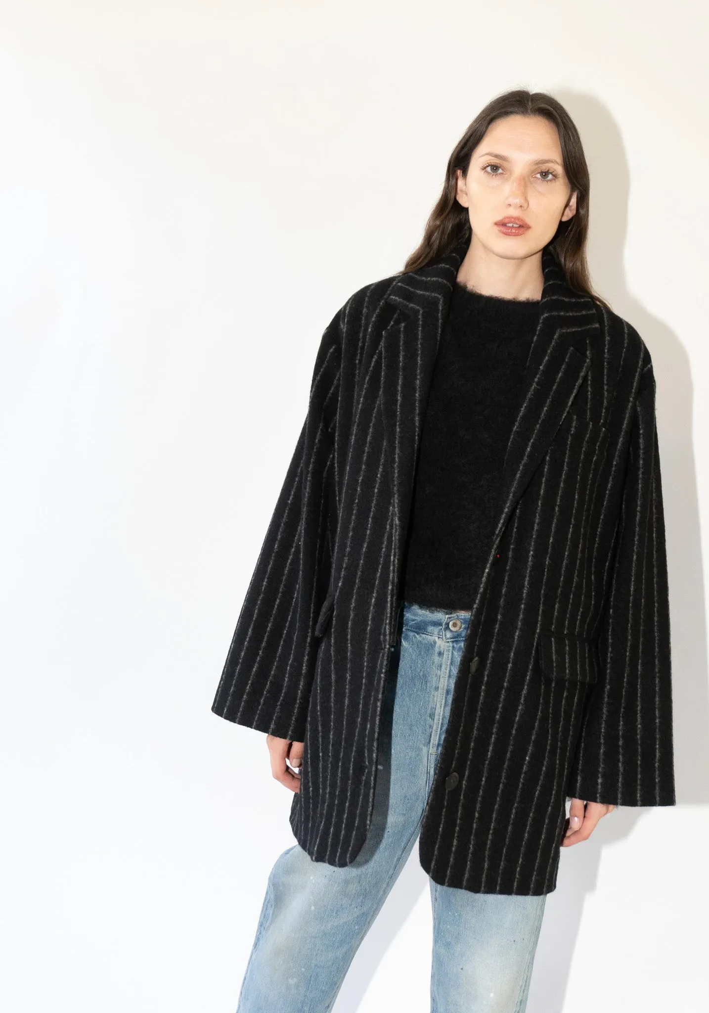 Virgin Wool Striped Jacket in Striped