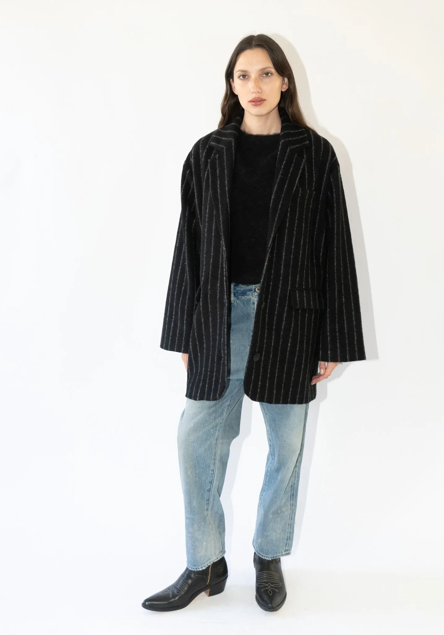 Virgin Wool Striped Jacket in Striped