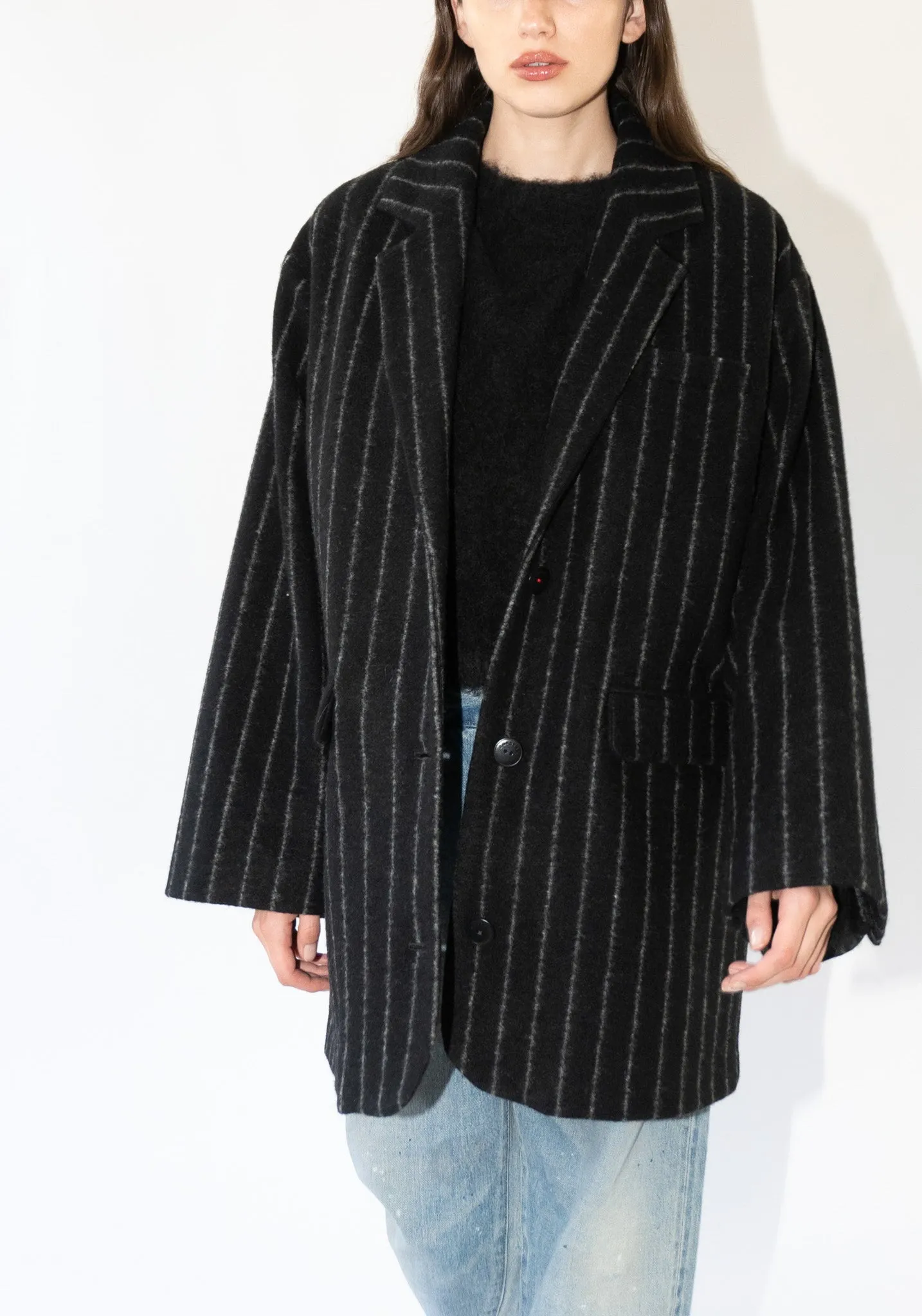 Virgin Wool Striped Jacket in Striped