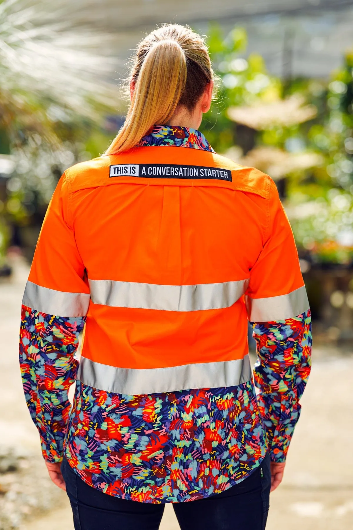 Women's Artsy Fartsy Orange Day/Night Hi Vis 2.0 Full Button Workshirt