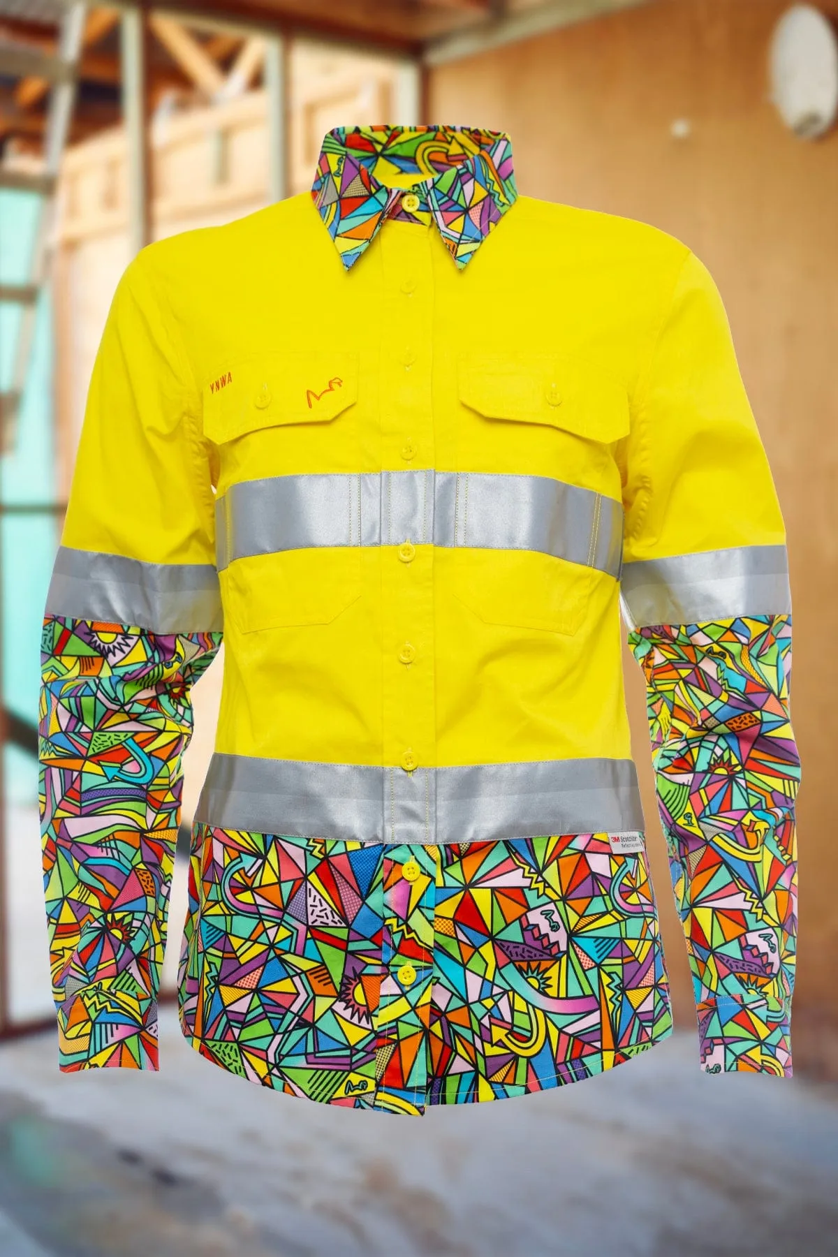 Women's Bonza Yellow Day/Night Hi Vis 2.0 Full Button Work Shirt