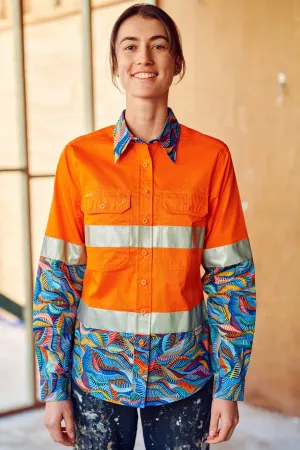 Women's Snazzy Orange Day/Night Hi Vis 2.0 Full Button Work Shirt