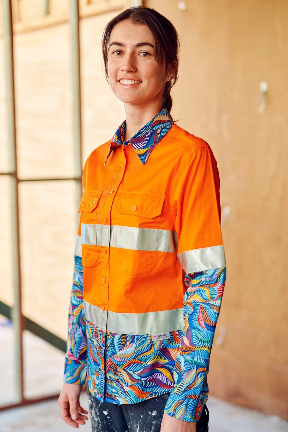 Women's Snazzy Orange Day/Night Hi Vis 2.0 Full Button Work Shirt