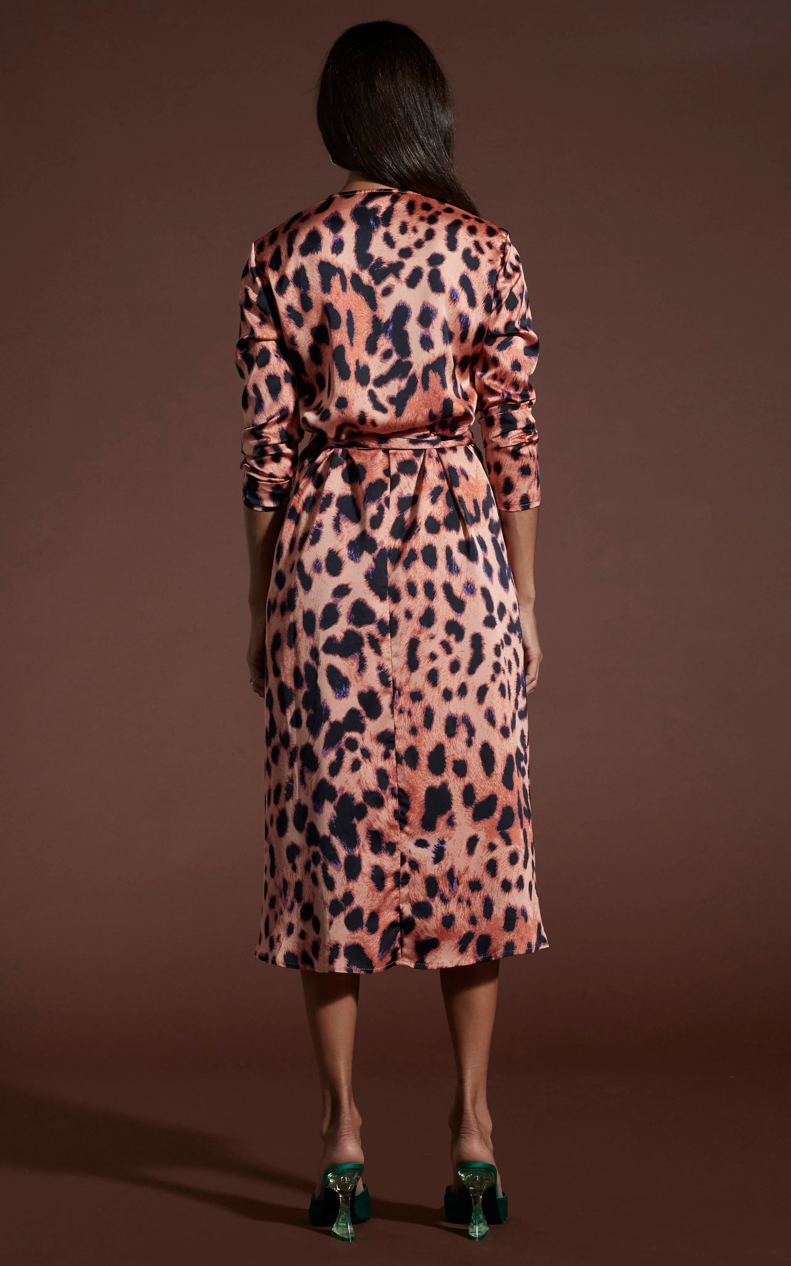 Yondal Dress In Plorange Leopard