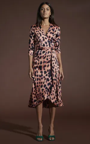 Yondal Dress In Plorange Leopard